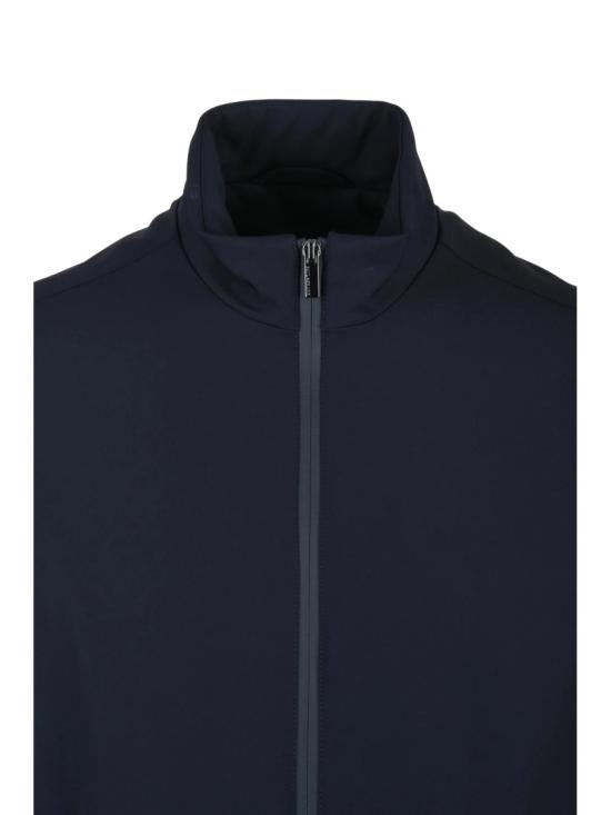 25FW 폴앤샤크 자켓 안감이 있는 소프트쉘 재킷, 하이넥 칼라 및 지퍼 여밈 - PAUL & SHARK