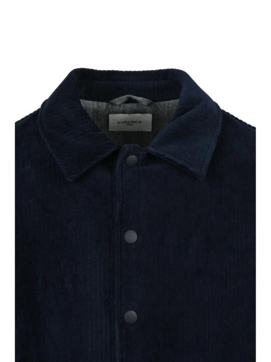 25FW 치르콜로1901 봄버 자켓 나이트 블루 코튼 블렌드 바시티 코트 - CIRCOLO 1901