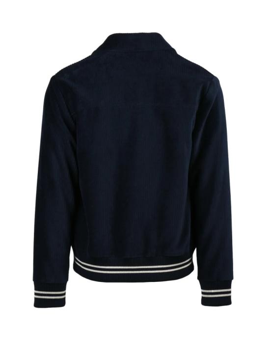 25FW 치르콜로1901 봄버 자켓 나이트 블루 코튼 블렌드 바시티 코트 - CIRCOLO 1901