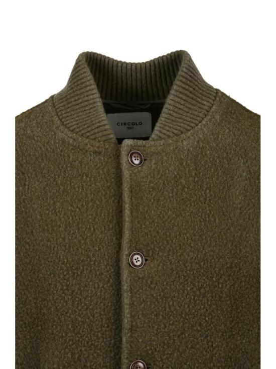 25FW 치르콜로1901 봄버 자켓 밀리터리 그린 색상의 버진 울 혼방 재킷 - CIRCOLO 1901
