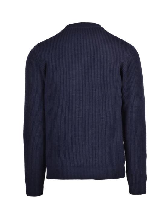 25FW 울앤코 니트웨어 강렬한 파란색의 골지 크루넥 터틀넥, 레귤러 핏 - WOOL & CO