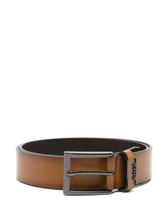 26FW 휴고보스 로고 키퍼 레더 벨트 50491852 210 BROWN DOM