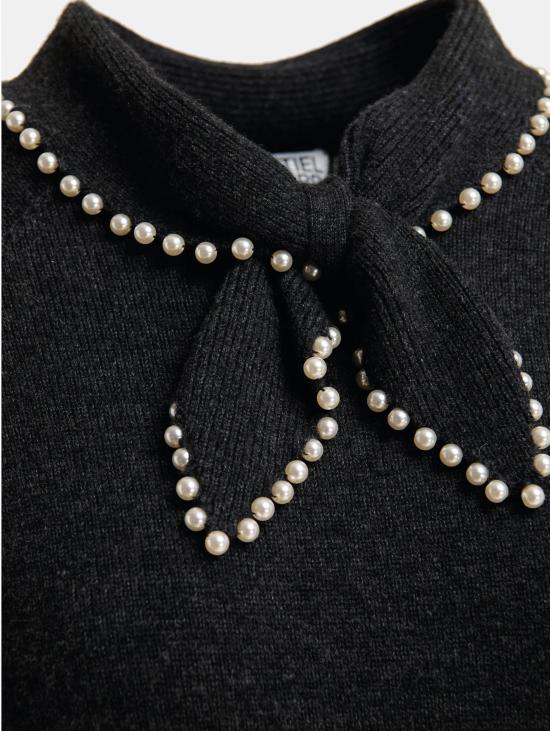26FW 에센셜앤트워프 스웨터 Maglione Misto 캐시미어 콘 콜레토 및 Perline Acciaio - ESSENTIEL ANTWERP