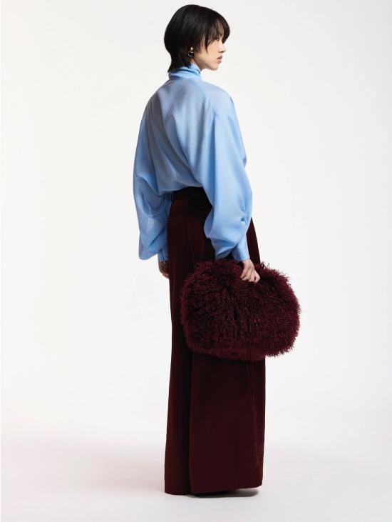 26FW 에센셜앤트워프 블라우스 카미시아 콘 피오코 에 마니체 아 스부포 블루 - ESSENTIEL ANTWERP