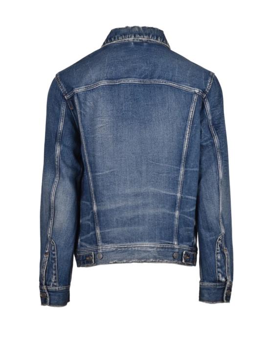 25FW 디젤 데님 자켓 버튼 여밈과 실용적인 주머니가 있는 미디엄 블루 워싱  재킷 - DIESEL