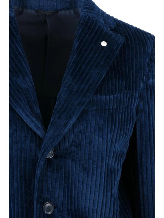 25FW 엘비엠 코트 파란색 면 코듀로이 코트 - L.B.M.