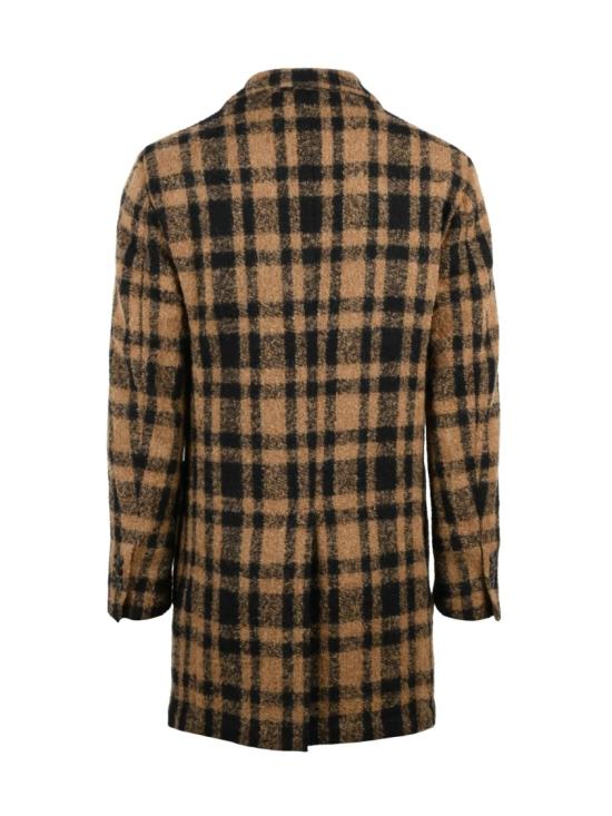 25FW 엘비엠 코트 베이지-블랙 울 혼방 코트 - L.B.M.