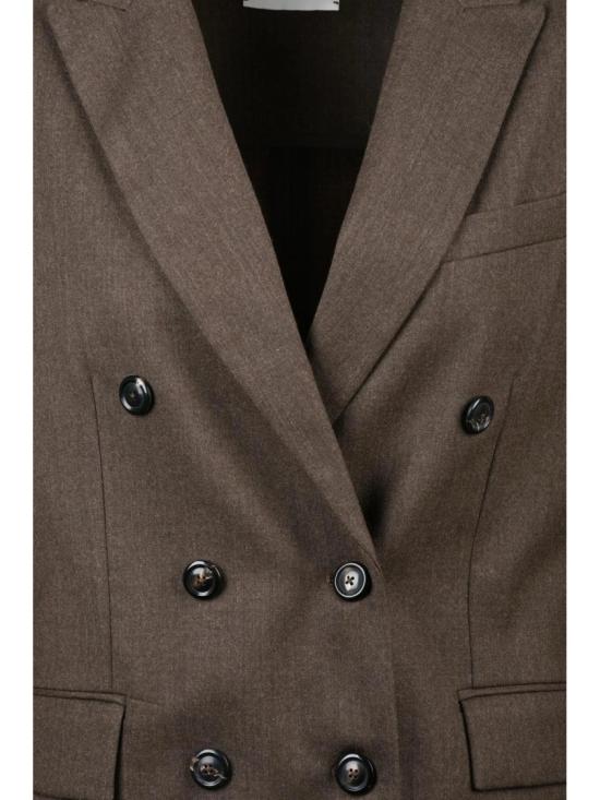 25FW 치르콜로1901 수트 자켓 더블 브레스트 스트레치 블레이저, 노치 라펠 및 플랩 포켓 - CIRCOLO 1901