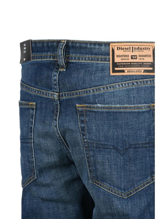 25FW 디젤 데님 팬츠 파란색 스트레치 코튼 테이퍼드 진 - DIESEL