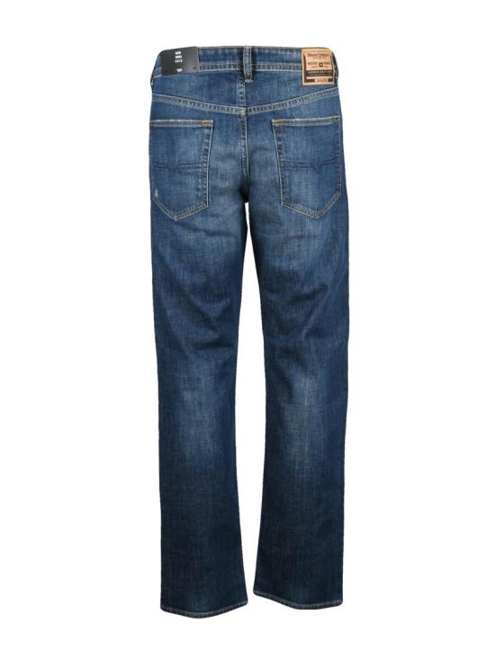 25FW 디젤 데님 팬츠 파란색 스트레치 코튼 테이퍼드 진 - DIESEL