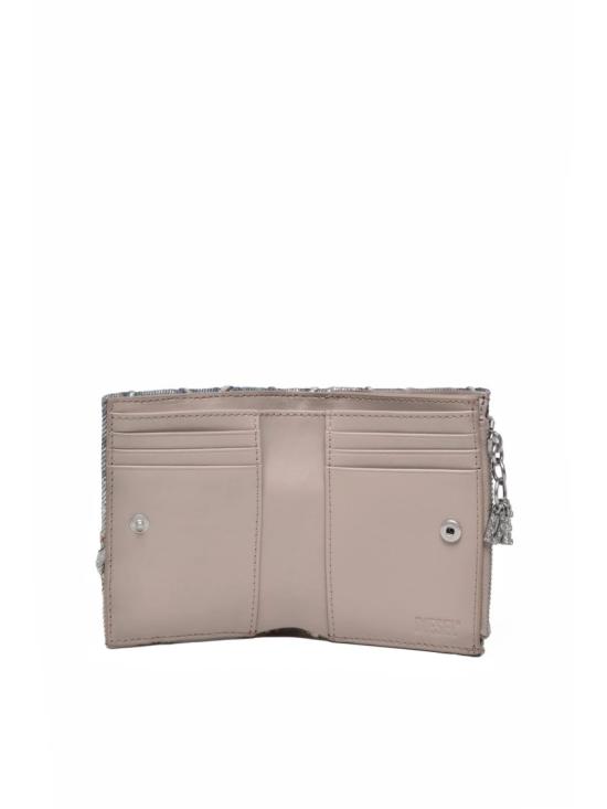 25FW 디젤 지갑 퀼팅 디자인의 질감 있는 데님 - DIESEL