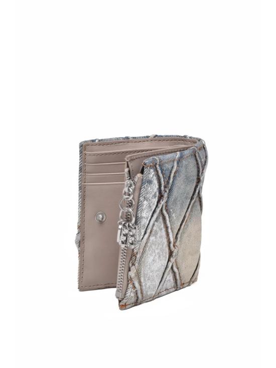 25FW 디젤 지갑 퀼팅 디자인의 질감 있는 데님 - DIESEL