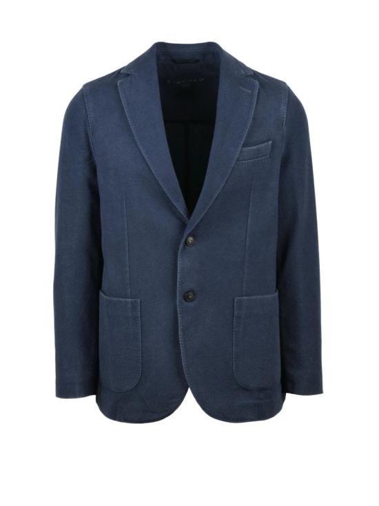 25FW 치르콜로1901 수트 자켓 노치 라펠과 버튼 여밈이 있는 슬림핏 네이비 블레이저