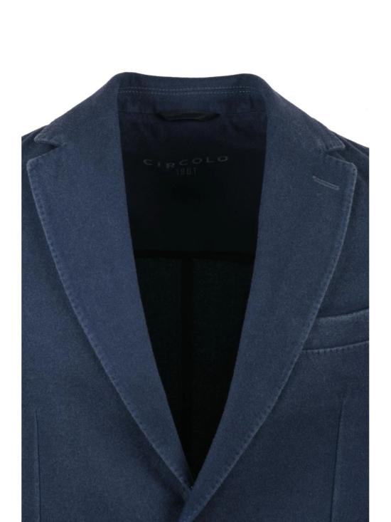 25FW 치르콜로1901 수트 자켓 노치 라펠과 버튼 여밈이 있는 슬림핏 네이비 블레이저 - CIRCOLO 1901