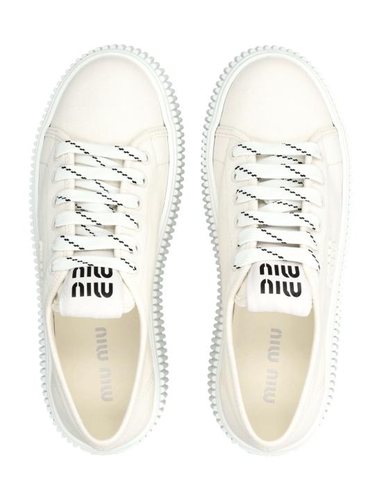 26FW 미우미우 로고 데님 스니커즈 5E389E 3ARS F0304 IVORY DOM - MIU MIU