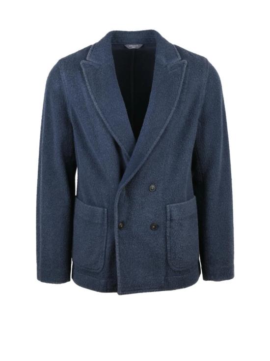25FW 치르콜로1901 수트 자켓 노치 라펠과 네 개의 버튼 여밈이 있는 질감 있는 더블 브레스트 블레이저