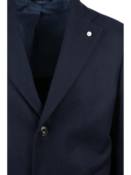 25FW 엘비엠 코트 파란색 울 혼방 코트 - L.B.M.