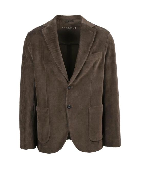 25FW 치르콜로1901 수트 자켓 클래식한 노치 라펠과 테일러드 핏의 브라운 벨벳 블레이저
