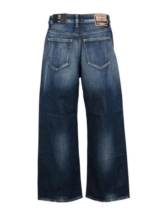 25FW 디젤 데님 팬츠 블루 코튼 블렌드 크라시 스트레이트 진 - DIESEL