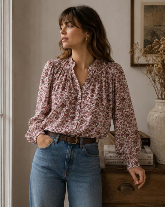  알릭스 오브 보헤미아 블라우스 Alix Of Bohemia Annabel Horizon Kilim 셔츠 미색 - ALIX OF BOHEMIA
