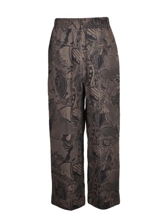 25FW 비비안웨스트우드 스트레이트 팬츠 터쿼이즈 색상의 와이드 레그 린넨  (소매단락 포함) - VIVIENNE WESTWOOD