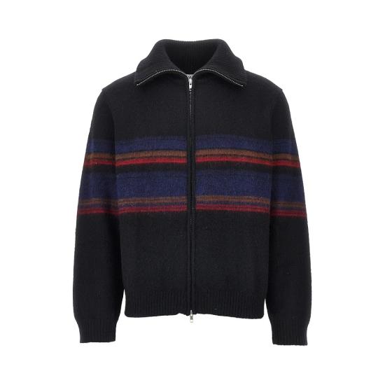 26FW 왁스 런던 니트웨어 NORRISLSZIPFUNNELNECK Black
