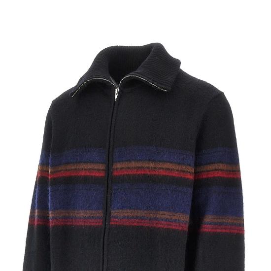 26FW 왁스 런던 니트웨어 NORRISLSZIPFUNNELNECK Black - WAX LONDON