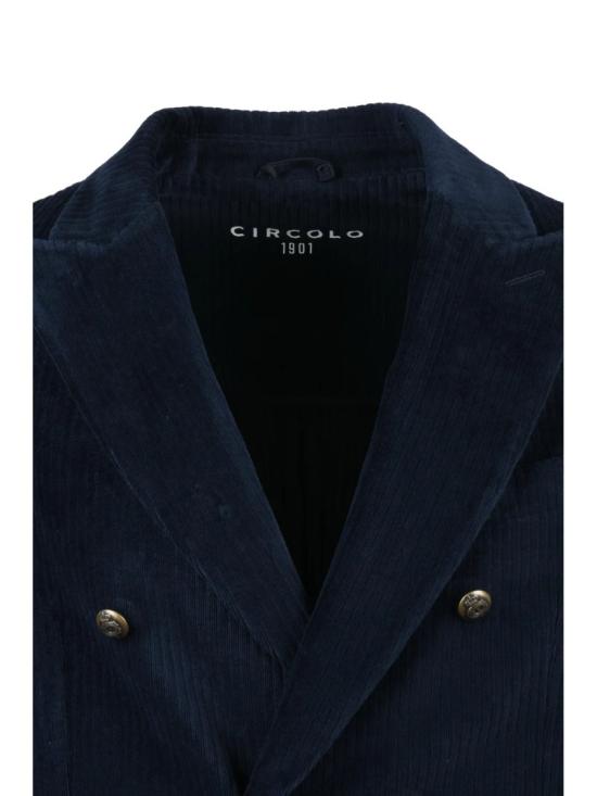 25FW 치르콜로1901 코트 금속 단추와 패치 포켓이 있는 더블 브레스트 벨벳 재킷 - CIRCOLO 1901