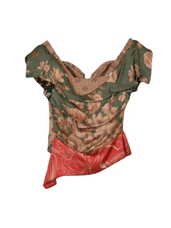 25FW 비비안웨스트우드 탑 그린 베이지 비스코스 민소매 - VIVIENNE WESTWOOD
