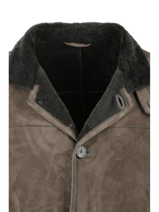25FW Gms-75 코트 구조적인 터쿼이즈 시어링 코트 - OTHER BRANDS