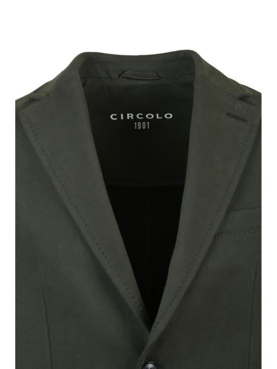 25FW 치르콜로1901 수트 자켓 밀리터리 그린 스트레치 코튼 저지 블레이저 - CIRCOLO 1901