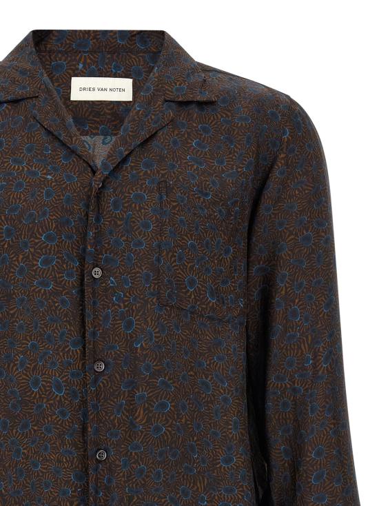 26FW 드리스 반 노튼 긴팔 셔츠 칼티 와 블라우스 브라운 - DRIES VAN NOTEN
