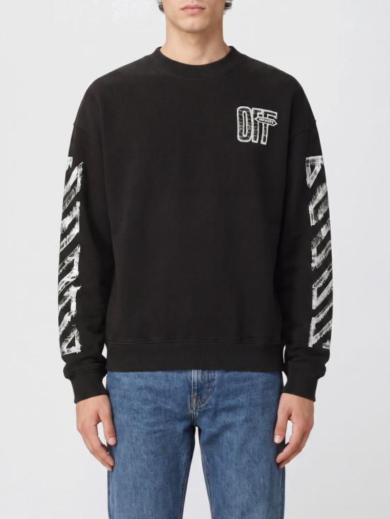 26FW 오프화이트 긴팔 티셔츠 OMBA054F26FLE0070 001 Black