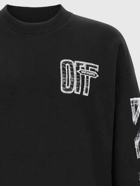 26FW 오프화이트 긴팔 티셔츠 OMBA054F26FLE0070 001 Black - OFF WHITE