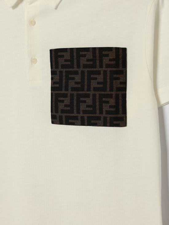 26FW [키즈] 펜디 폴로 셔츠 JMI4757AJ F0TU9 White - FENDI