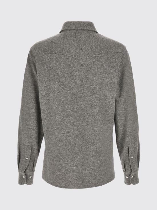 26FW 브루넬로 쿠치넬리 스냅 버튼 포켓 셔츠 MM840KC01 C8469 Grey - BRUNELLO CUCINELLI