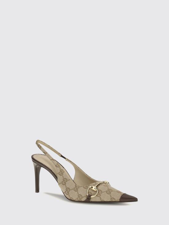 26FW 구찌 돈나 슬링백 펌프스 힐 A0068TFAGHW 9650 Beige - GUCCI