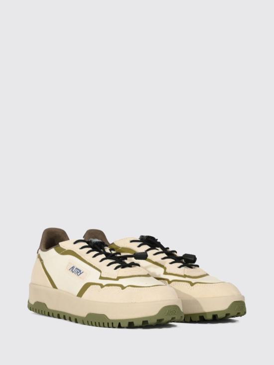 26FW 오트리 WILDPACE 로우 스니커즈 립스탑 나일론 가죽 LDLM MQ02 Beige - AUTRY