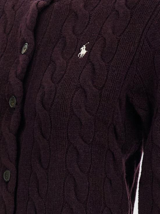 26FW 폴로 랄프로렌 로고 자수 크루넥 가디건 211972104 506 Violet - POLO RALPH LAUREN