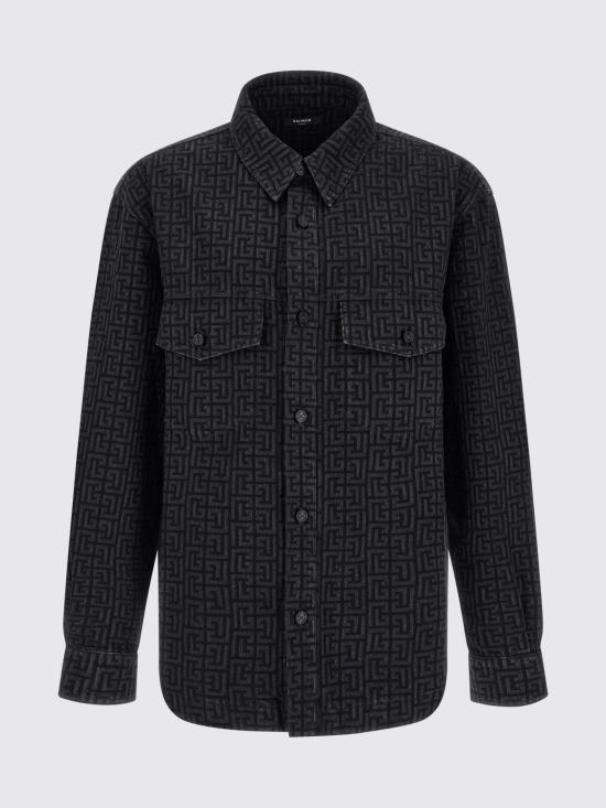 26FW 발망 긴팔 셔츠 HH1HC160DG40 ELR Black - BALMAIN