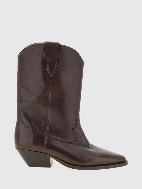 26FW 이자벨마랑 두에르토 텍스쳐드 레더 힐 웨스턴 부츠 BO0003FAD3A33S 50MY Brown