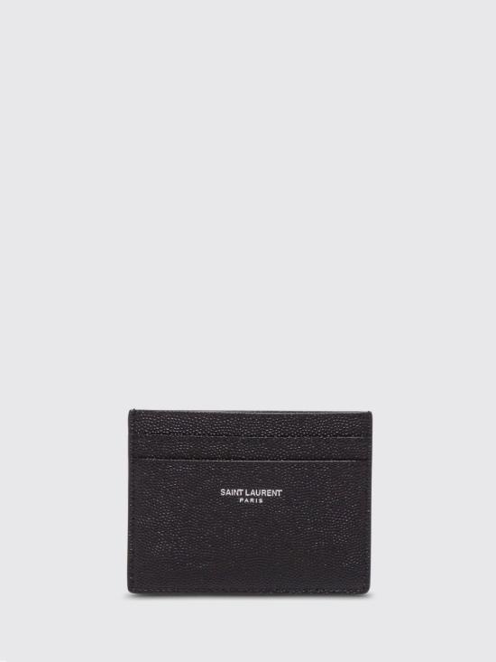 26FW 생로랑 그랑 드 뿌드르 엠보스드 레더 카드 케이스 375946BTY0N 1000 Black