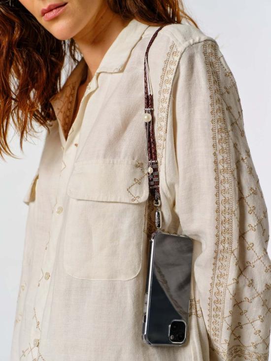  OSSA NEW YORK 핸드폰 액세사리 Ossa New York 가죽 볼로 앤 펄 숄더폰 스트랩 - OTHER BRANDS