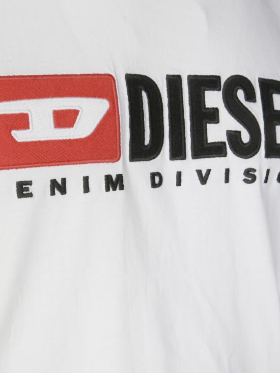 26FW 디젤 T-박스트-Div 로고 패치 티셔츠 A149430GRAI 100 White - DIESEL