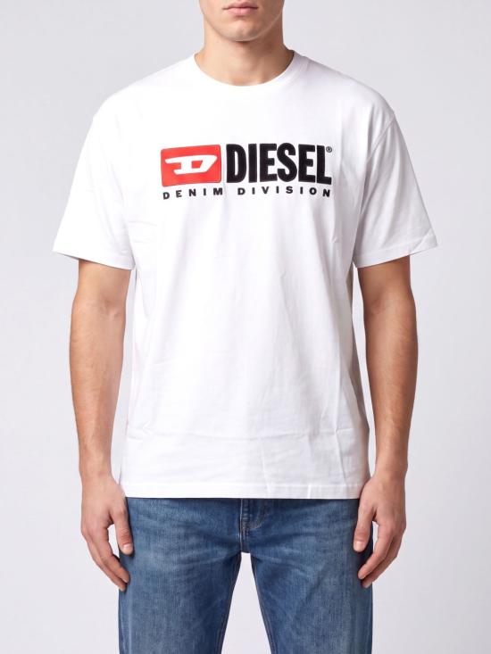 26FW 디젤 T-박스트-Div 로고 패치 티셔츠 A149430GRAI 100 White