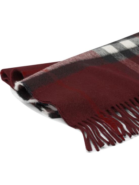 26FW 버버리 체크 캐시미어 스카프 8112639 OXBLOOD RED DOM - BURBERRY