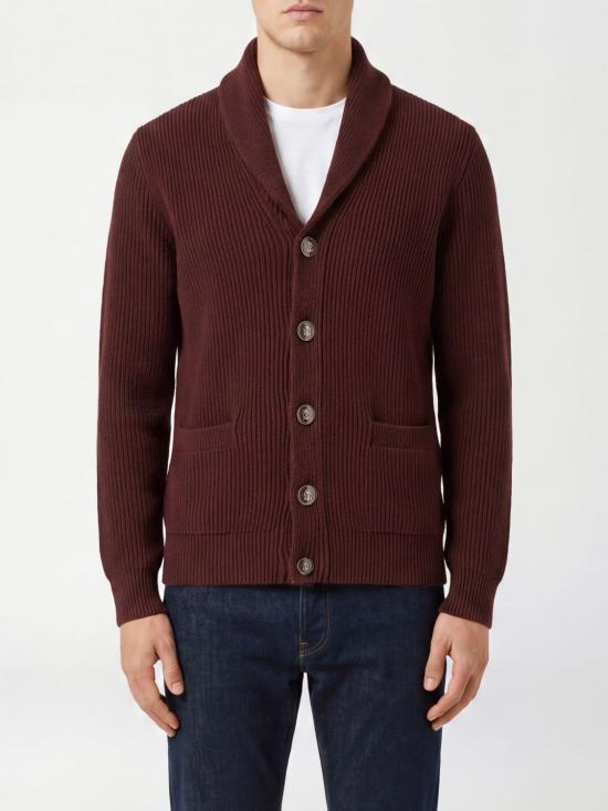 26FW 브루넬로 쿠치넬리 가디건 MNI709706 C9763 Burgundy