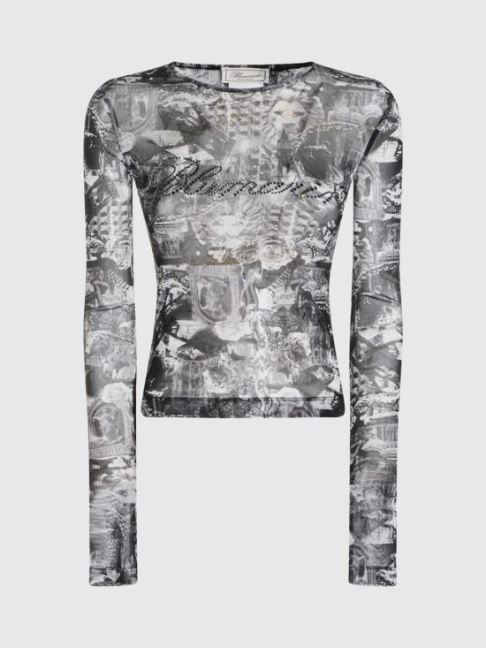 26FW 블루마린 탑 RF6008J1614 L9660 Grey - BLUMARINE