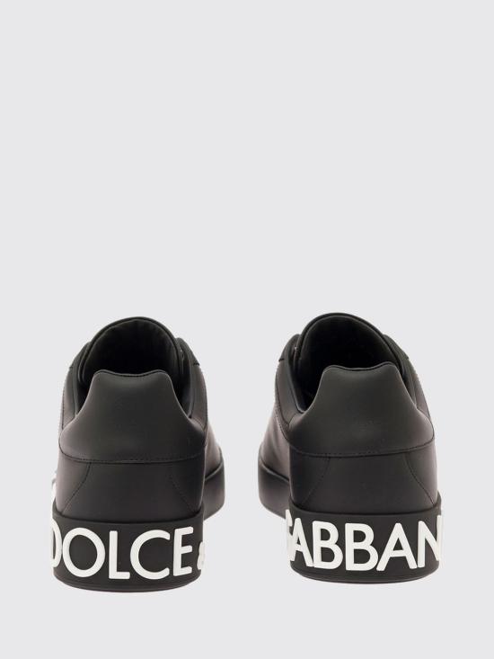 26FW 돌체앤가바나 DG 로고 카프스킨 나파 포르토피노 스니커즈 CS1772AC330 8B956 Black - DOLCE & GABBANA