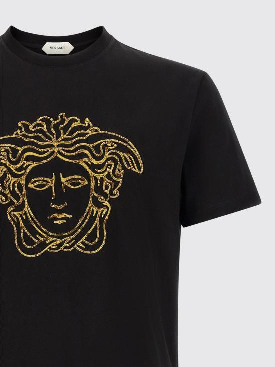 26FW 베르사체 반팔 티셔츠 10264521A18452 1B000 Black - VERSACE